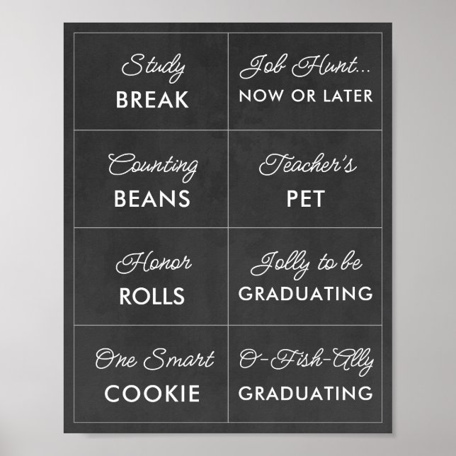 Editable Chalkboard Graduation Candy Bar Signs (Front)