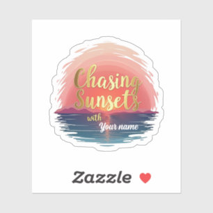 Editable Chasing Sunsets with Name Design