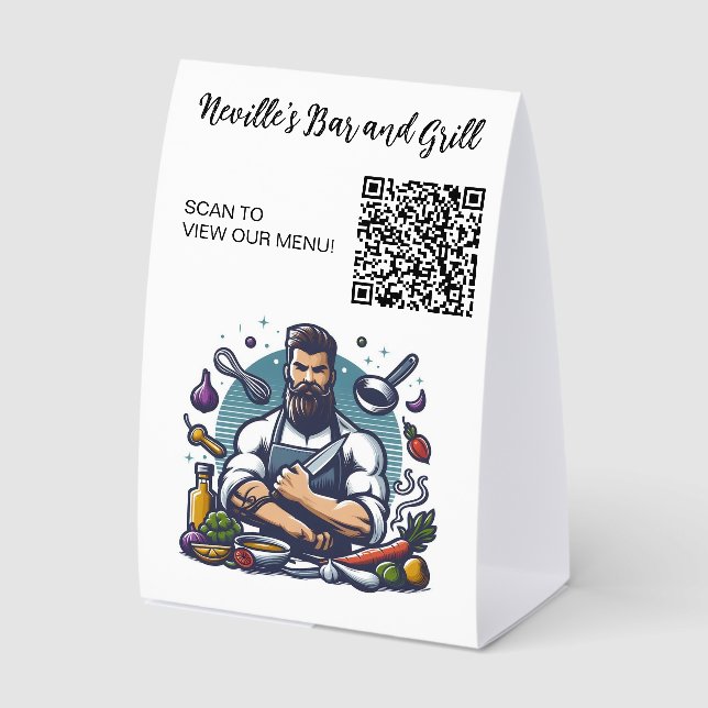 Editable Chef in the Kitchen QR Code Menu (Front)
