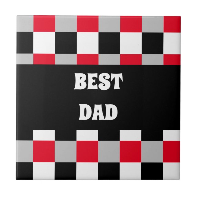 Editable chequerboard pattern ceramic tile (Front)