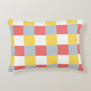 Editable Chequerboard Pattern Decorative Cushion