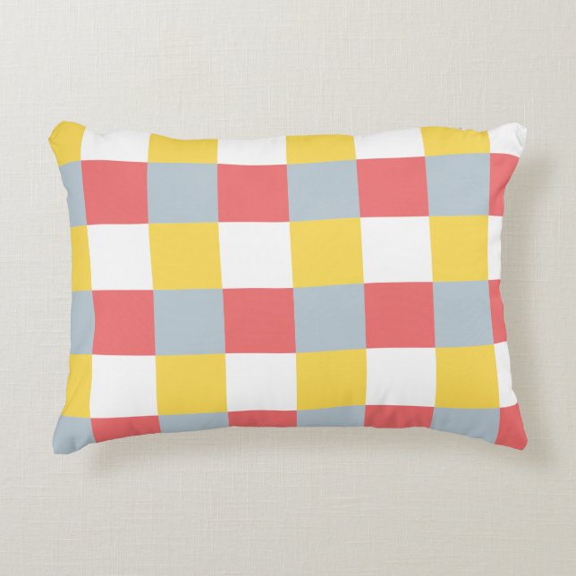 Editable Chequerboard Pattern Decorative Cushion (Front)