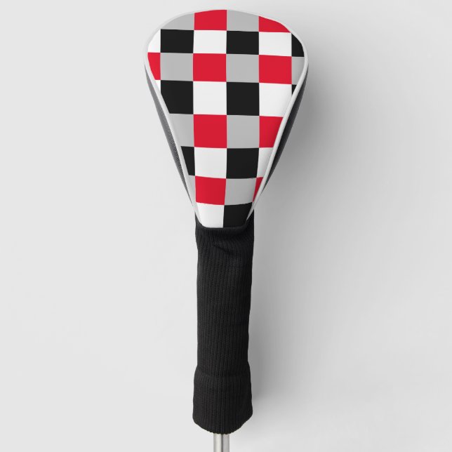 Editable chequerboard pattern golf head cover (Front)