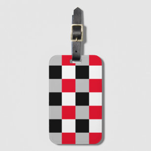 Editable chequerboard pattern luggage tag