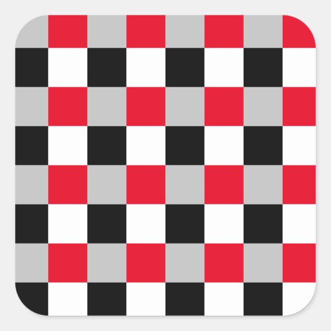 Editable chequerboard pattern square sticker (Front)