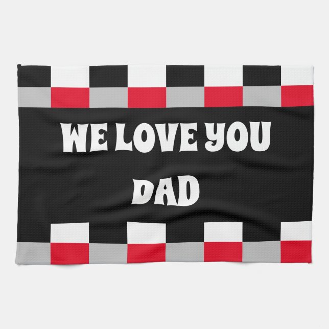 Editable chequerboard pattern tea towel (Horizontal)