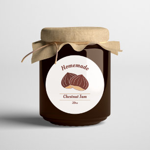 Editable Chestnut Jam Label Sticker