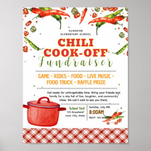Editable chilli cookoff fundraiser flyer poster