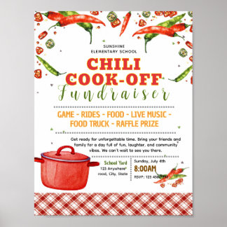 Editable chilli cookoff fundraiser flyer poster
