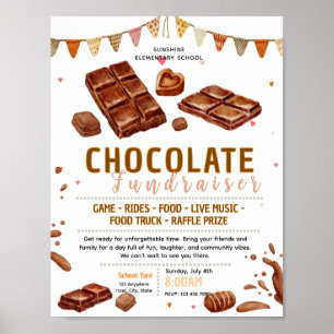 Editable chocolate fundraiser flyer poster