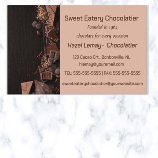 Editable Chocolatier Business Card (Creator Uploaded)
