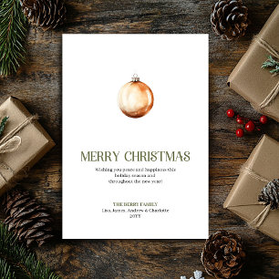 Editable Christmas Bauble Card Minimal Elegant  