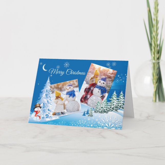 Editable Christmas card with personal photos (Front)