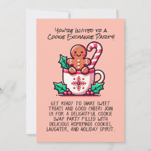 Editable Christmas Cookie Exchange Party Custom Invitation