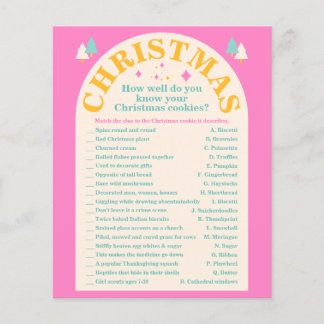Editable, Christmas cookie, Holiday game card