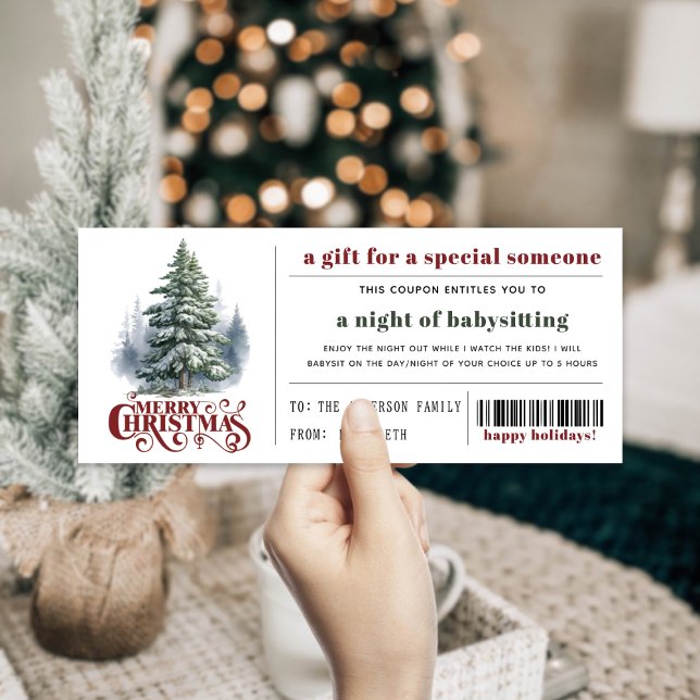 Editable Christmas Gift Coupon Certificate Card (Creator Uploaded)
