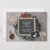 Editable Christmas Holiday Baby Sonogram Pregnancy