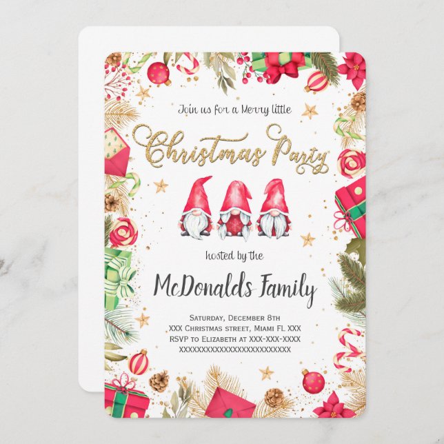 Editable Christmas Invitation (Front/Back)