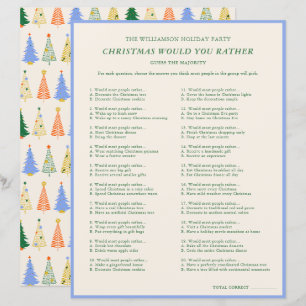 Editable Christmas Would You Rather Party Game