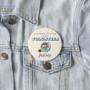 Editable Church Backpack Blessing Volunteer 7.5 Cm Round Badge