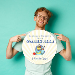 Editable Church Backpack Blessing Volunteer  Classic Round Sticker