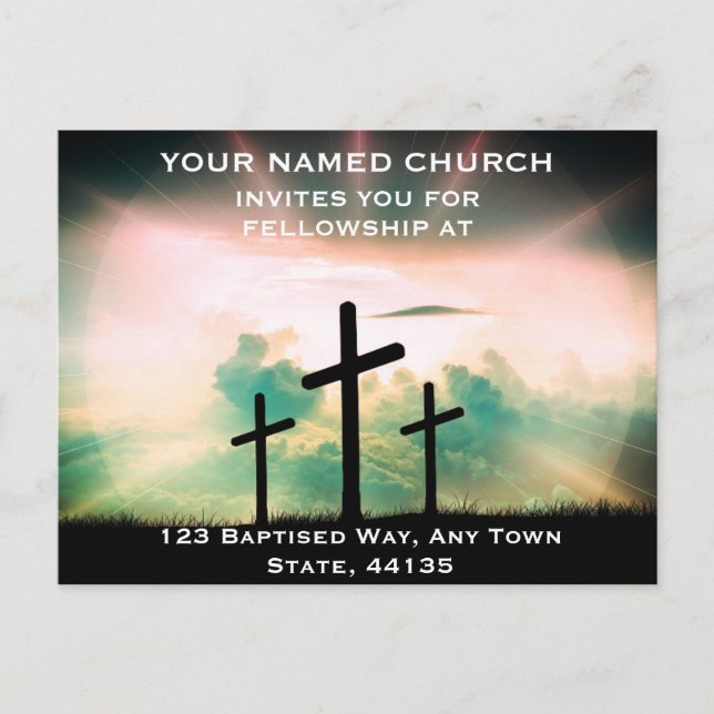 Editable Church Invitational Postcards (Front)
