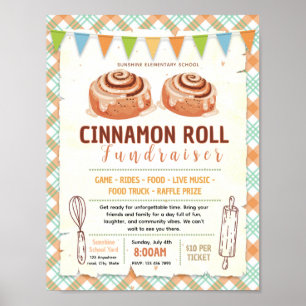 Editable cinnamon fundraiser flyer poster