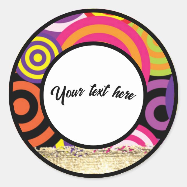 editable circle style frame  classic round sticker (Front)