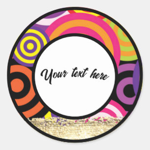 editable circle style frame  classic round sticker