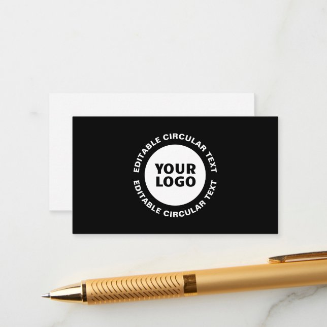 Editable Circular Text Template & Your Logo (Front/Back In Situ)