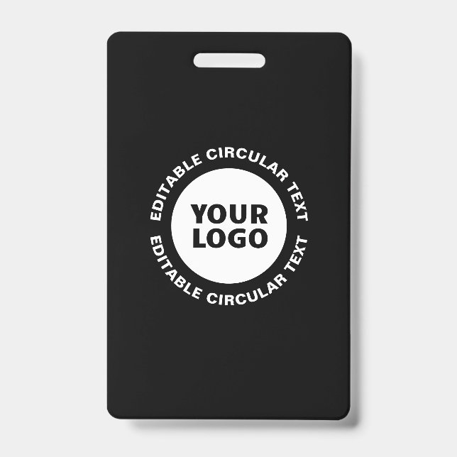 Editable Circular Text Template & Your Logo ID Badge (Front)