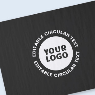 Editable Circular Text Template & Your Logo Tissue Paper