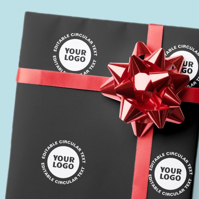 Editable Circular Text Template & Your Logo Wrapping Paper (Creator Uploaded)