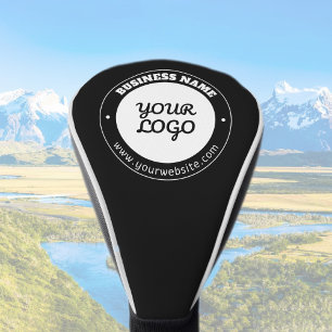Editable Circular Text & Uploaded Logo Template Golf Head Cover