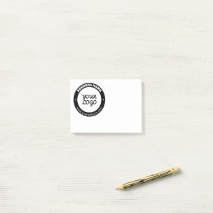 Editable Circular Text & Uploaded Logo Template  Post-it Notes