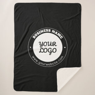 Editable Circular Text & Uploaded Logo Template  Sherpa Blanket