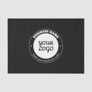 Editable Circular Text & Uploaded Logo Template  Tissue Paper