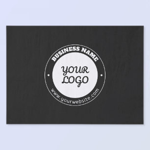 Editable Circular Text & Uploaded Logo Template  Tissue Paper
