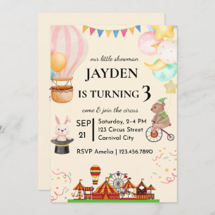 Editable Circus Birthday Invitation