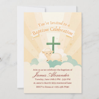 Editable Classic Baby Baptism Invitation