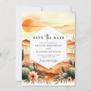 Editable Classic Cactus Wedding Save The Date