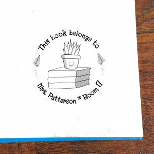 Editable Classroom Library Wood Art Stamp