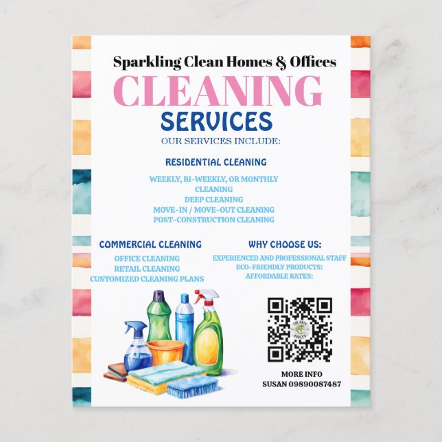 editable Cleaning service Flyer (Front)