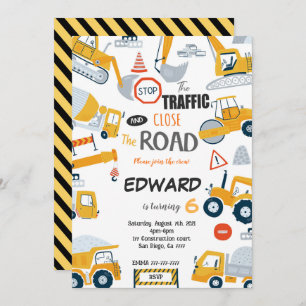 Editable Close the Road Construction Invitation
