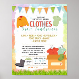 Editable clothing drive fundraiser flyer poster
