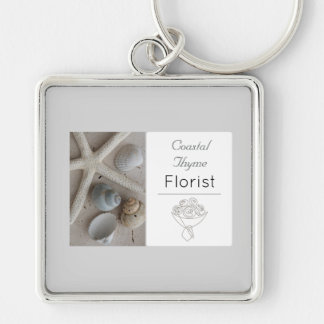Editable Coastal Florist Branding Logo Template Key Ring