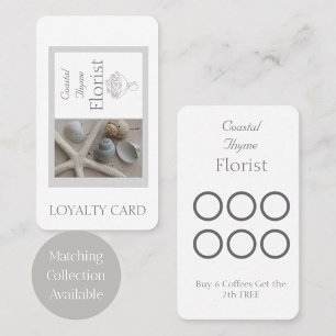 Editable Coastal Florist Branding Logo Template  Loyalty Card