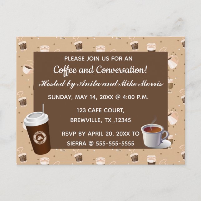 Editable Coffee and Conversation Invitation  (Front)
