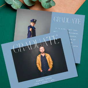 Editable College Graduate Multi Photo Graduation Announcement