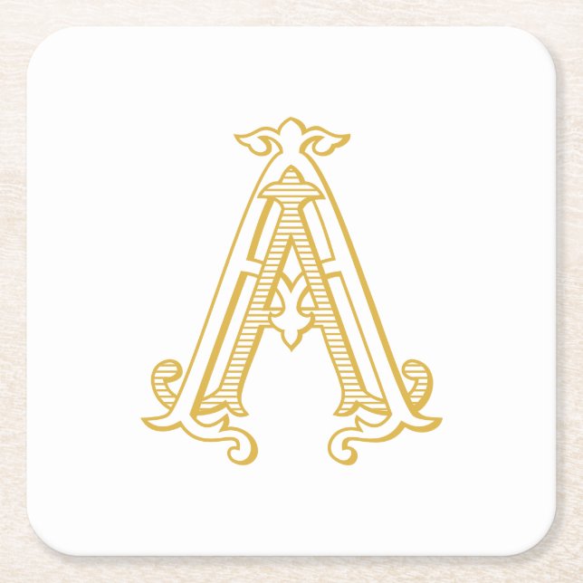 EDITABLE COLOR AA Monogram AA Logo Coasters  (Front)